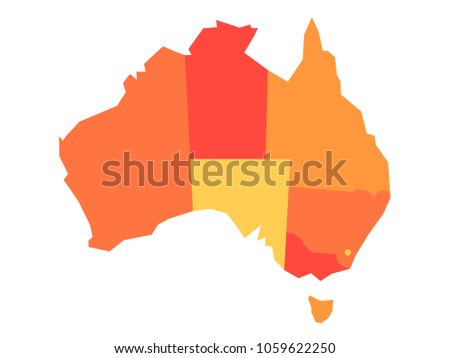 Orange blank map of Australia. Vector illustration