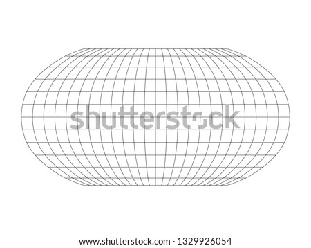 Blank World grid of meridians and parallels. Simple vector illustration.