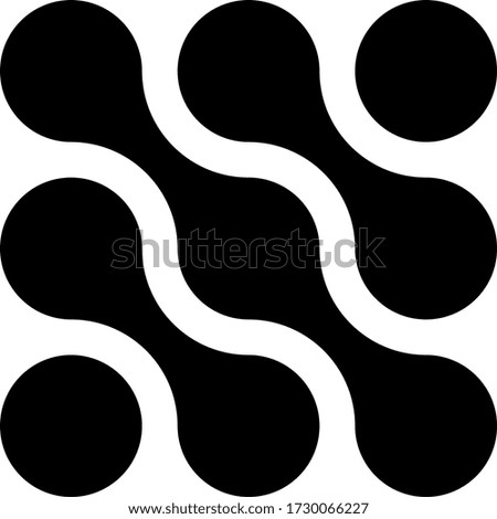 Connected dots in a shape of square. Black silhouette abstract design element. Vector illustration.