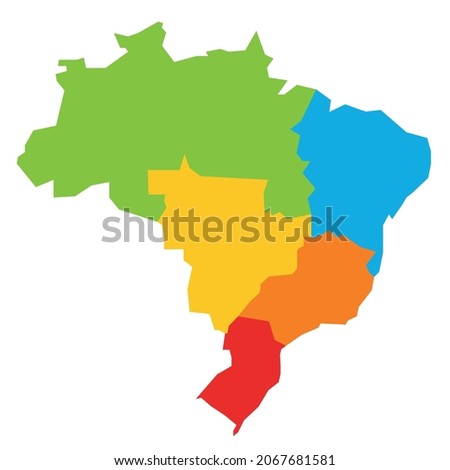 Brazil - vector map of regions Foto d'archivio © 