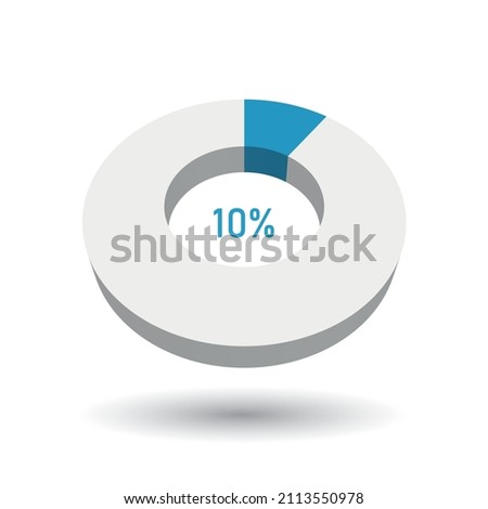 10 percent 3D vector pie chart