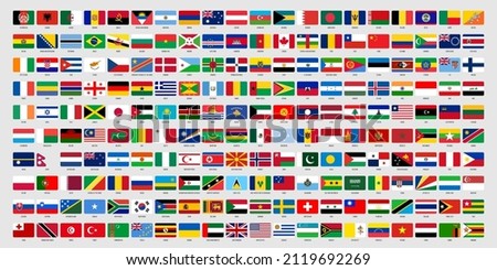 National flags of World countries collection