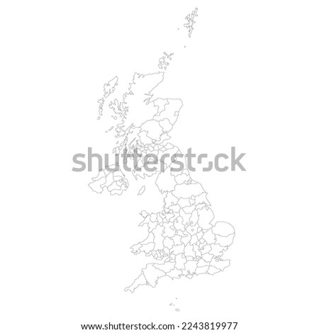 United Kingdom of Great Britain and Northern Ireland, UK. Metropolitan and non-metropolitan counties and unitary authorities of England, districts of Northern Ireland, council areas of Scotland