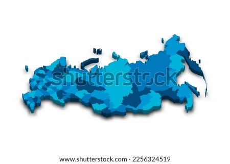 Russia political map of administrative divisions