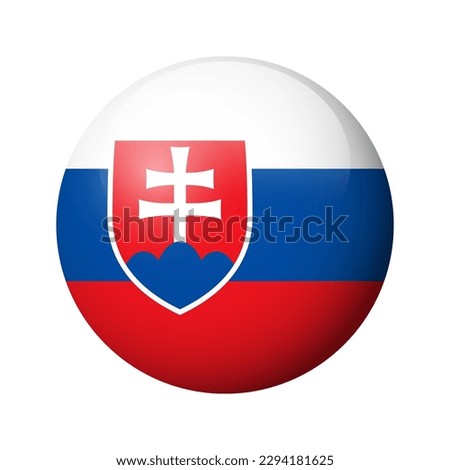 Slovakia flag - glossy circle badge. Vector icon.