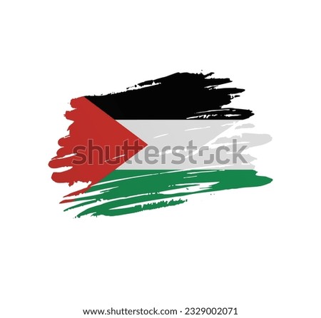 Palestine flag - nation vector country flag trextured in grunge scratchy brush stroke.