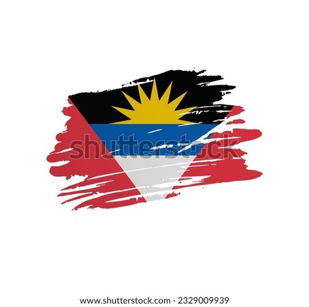 Antigua and Barbuda flag - nation vector country flag trextured in grunge scratchy brush stroke.