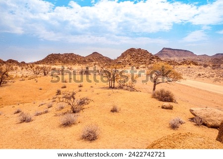 Similar – Image, Stock Photo Rocky formations near still lake