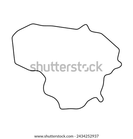 Lithuania country simplified map. Thin black outline contour. Simple vector icon