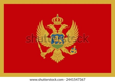 Montenegro vector flag in official colors and 3:2 aspect ratio.