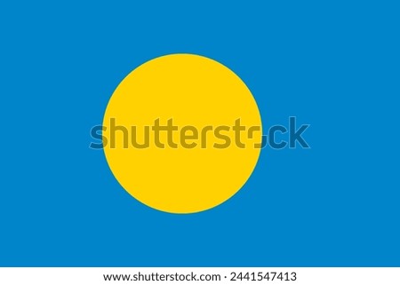 Palau vector flag in official colors and 3:2 aspect ratio.