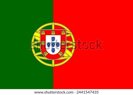 Portugal vector flag in official colors and 3:2 aspect ratio.