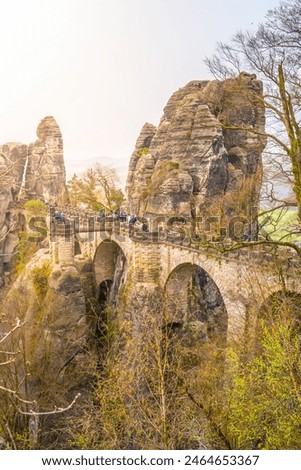 Similar – Image, Stock Photo View from Kurort Rathen to Stadt Wehlen in Saxon Switzerland