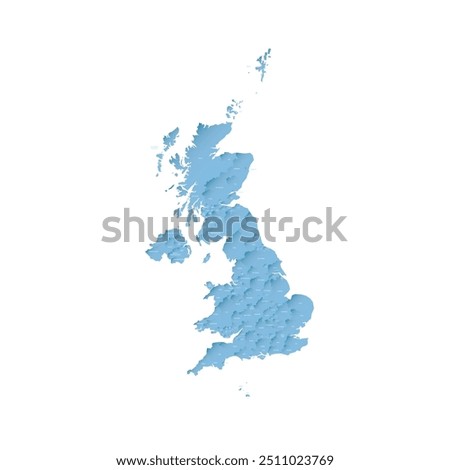 United Kingdom of Great Britain and Northern Ireland political map of administrative divisions - counties, unitary authorities and Greater London in England, districts of Northern Ireland, council