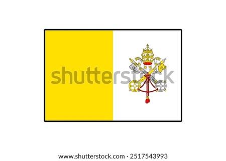 The flag of Vatican City, featuring vertical yellow and white stripes, displays the crossed keys and papal tiara, symbolizing the sovereignty and religious significance of this independent city-state.