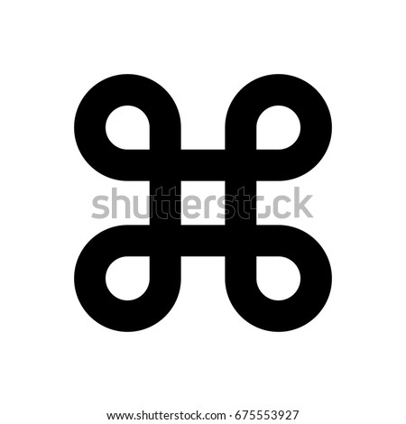 Bowen knot symbol for command key. Simple flat black illustration on white background.