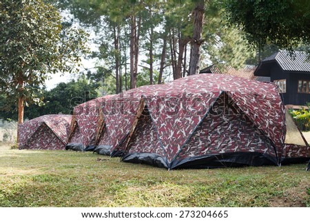 Dome tent camping at Thung Salang Luang National Park Phetchabun,Thailand