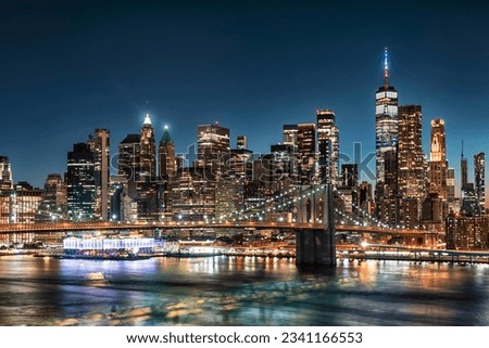 Similar – Image, Stock Photo New York city view with skyscrapers in sunny day