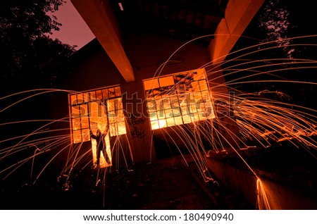 Explosion into the house of steel wool