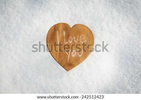 Heart in snow. I love you