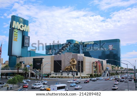 LAS VEGAS - AUGUST 11, 2014: MGM Grand Hotel & Casino in Las Vegas, on August 11, 2014. It\'s the second largest hotel in the world by number of rooms and the largest hotel resort complex in USA.