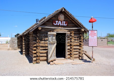 SELIGMAN, ARIZONA - AUGUST 16, 2014: Jail in Old West town, on August 16, 2014 in Seligman, Arizona. This depot is the best original western facade all over the Mother Road.
