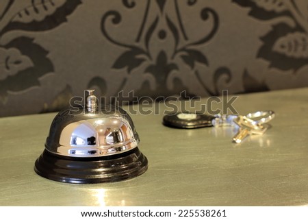 Hotel service bell and room key