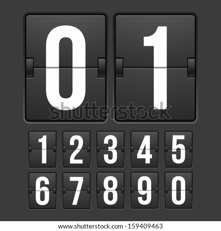Countdown timer, white color mechanical scoreboard with different numbers