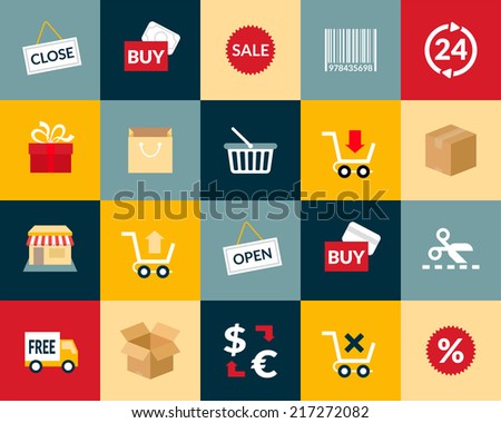 Flat icons set 20 - sales and retail collection