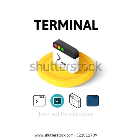 Terminal icon, vector symbol in flat, outline and isometric style