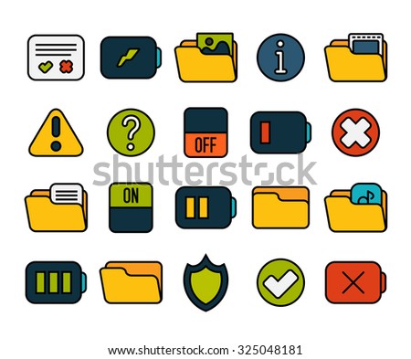 Outline icons thin flat design, modern line stroke style, web and mobile design element, objects and vector illustration icons set 10 - interface collection