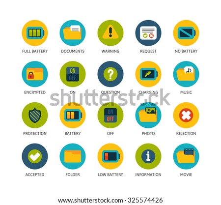 Round icons thin flat design, modern line stroke style, web and mobile design element, objects and vector illustration icons set 10 - interface collection