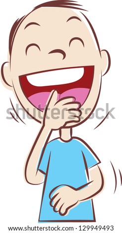 Vector Illustration Of A Man Having A Good Laugh. - 129949493 ...