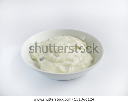 Tzatziki in bowl Cut