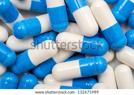 Blue And White Vitamin Capsules