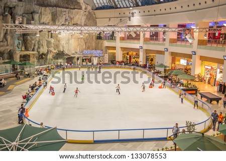 BUCHAREST, ROMANIA - OCTOBER 05: Skating Ring Inside The Local Shopping Mall AFI Palace Cotroceni On October 05, 2012 In Bucharest, Romania.
