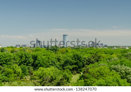 BUCHAREST, ROMANIA - MAY 12: Bucharest View on May 12, 2013 in Bucharest, Romania. First mentioned in 1459, became the capital of Romania in 1862 and is the centre of Romanian media, culture and art.