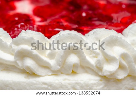 Whip Cream With Red Jelly