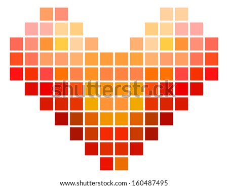 Mosaic Square Heart Vector Concept