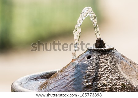 Drinking Public Water Fountain With Water Flowing Close Up - Stock ...