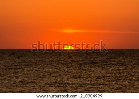 Orange Sky At Sun Rise Over The Black Sea