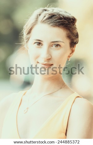 Retro Photo Of Young Maid Of Honor Portrait At Wedding