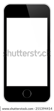 Black Mobile Phone In iPhone Style Isolated