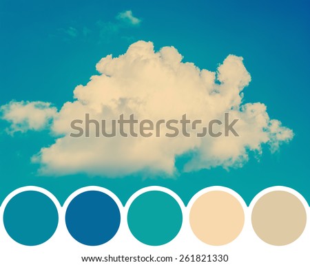 Color Palette Of Summer Blue Sky With Soft White Cloud