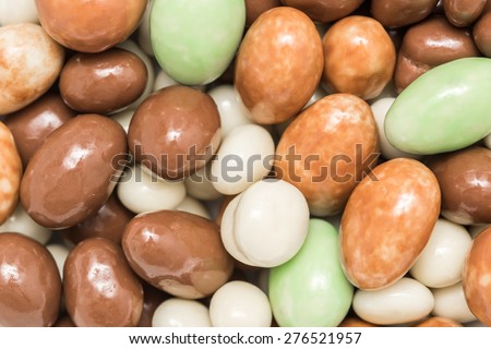 Assorted Milk Round Chocolate Sweets Background