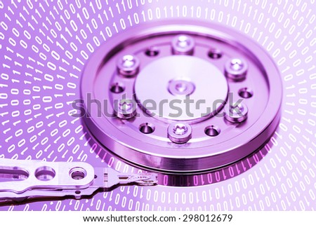 Computer Hard Disk Drive Internals And Binary Number Code