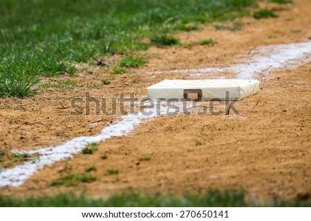 Baseball/softball base on a youth league field