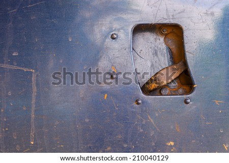 metal door opener of old car, off road, truck, abstract wallpaper