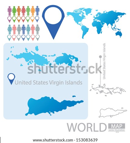 United States Virgin Islands. World Map. vector Illustration.