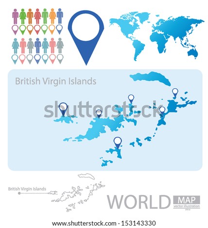 British Virgin Islands. World Map. vector Illustration.